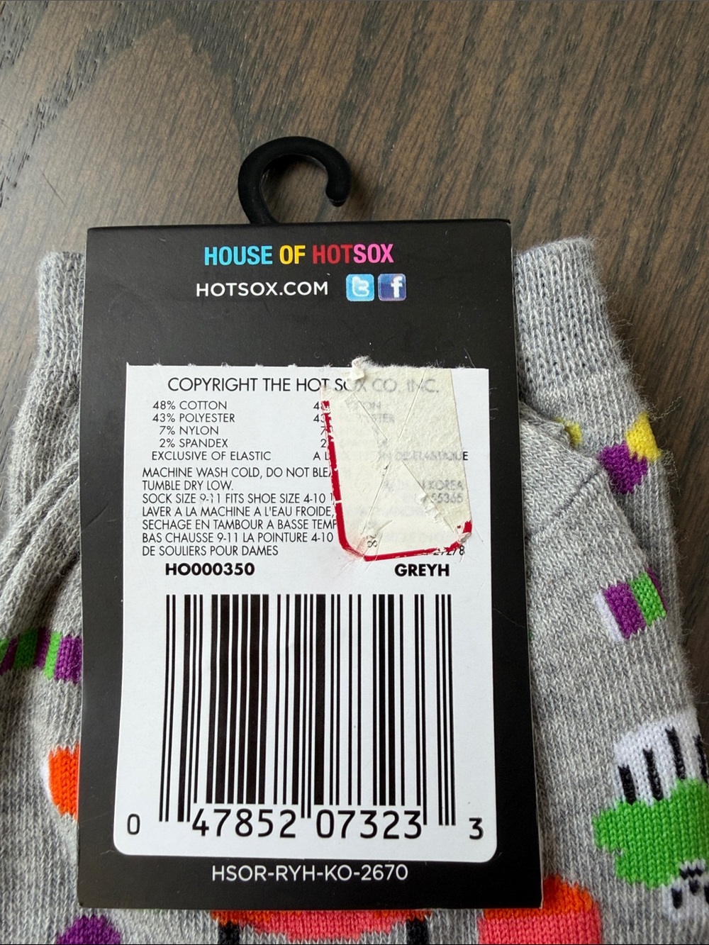 6/$30 Hot Sox Halloween Pumpkin & Candy Crew Socks with Orange and Green Accents - Picture 3 of 3